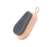 Durable Stiff Narrow Bristles Hand Scrub Brush with Hanging Rope & Adhesive Hooks, Portable Fingernail Scrubber for Fingernails Toes(Pink)