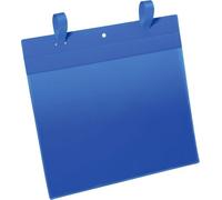 Durable Strap Ticket Holder A4 Landscape Dark Blue - Pack of 50 Label Holders - For Clearly Labelling Warehouse Shelves and Racking