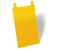 Durable Strap Ticket Holder Document Pocket Portrait - 50 Pack - A4 Yellow - Perfect for Use in Warehouse and Logistic Centres