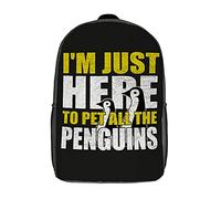Durable Students Bookbag Penguins Addicted Rucksack Adjustable Straps School Backpack for Travel, Work, Camping, 42X32X14Cm
