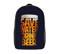 Durable Students Bookbag Save Water Drink Beer Travel Bag Spacious Rucksack for Hiking, Camping, Travel, 42X32X14Cm