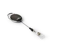 Durable Style Secure Retractable Clip Badge Reel For Id & Keys - 10 Pack - Black