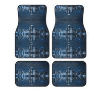 Durable & Stylish Chicago Reflected Print 4-Piece Car Floor Mats â€“ Universal Rubber Foot Mat Set for SUV, Sedan, Van, Truck