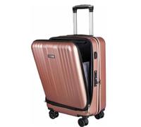 Durable Suitcase for Women Front Opening Suitcases Rechargeable Hard Case with USB Carry On Luggage Suitcase Checked Retro Suit Case,A-20In