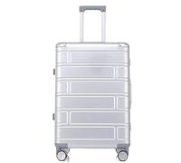 Durable Suitcase for Women Travel Case Hardshell Carry-On Luggage with Silent Airplane Spinner Wheels Suitcase Retro Suit Case,White-20Inch