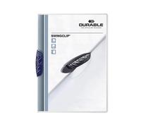 Durable A4 Swingclip Folder Polypropylene Capacity 30 Sheets, Blue, Pack Of 25
