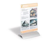 Durable Acrylic Aluminium Display Stand Table Menu & Sign Holder | A5 | Clear