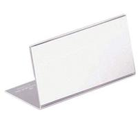 Durable Table Place Name Holder 52 x 100mm, Pack of 10, L-Shaped Stand | Made from Strong Acrylic Plastic, L-Shape Design for Solid Base, for Events and Conferences, Made in Poland