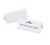 Durable Table Place Name Holder 52 x 100mm Transparent Pack of 25 Ideal for