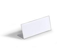 Durable Table Place Name Holder 61 x 150mm, Pack of 10, L-Shaped Stand | Made from Strong Acrylic Plastic, L-Shape Design for Solid Base, for Events and Conferences, Made in Poland