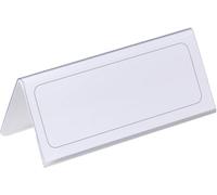 Durable Table Place Name Holder 61 x 150mm Transparent - Pack of 25 - Perfect for Meetings, Conferences, Events, etc.