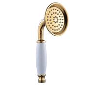 Durable Telephone Shower Head for Bathroom Brass High Pressure Handheld Sprayer Deep Clean(Gold)