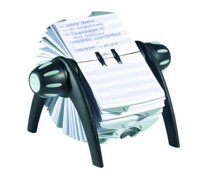 Durable Telindex Rotary Address Card Holder, 215 x 120 x 185mm | Desktop Holder with 500 Pockets Measuring 104 x 72mm, 25 Tab A-Z Index, Quick and Simple to Access Cards, Made in Poland