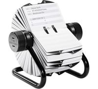 Durable Telinfex Rotary Address Card Holder, Black, 500 Pockets | Metal Desk Organiser with 500 Pockets 104 x 72mm, 25 Tab A-Z Index, Quick Access Rolling Mechanism, Made in Poland