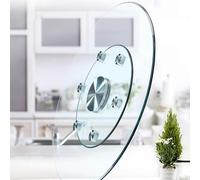 Durable Tempered Glass Turntable - Stable Round Serving Tray for Family Gatherings, Meals, Parties & Entertaining - Perfect for Dining Tables and Buffets