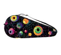 Durable Tennis Bag, Colorful Eyeballs Distorted Spider Web Behind Lightweight Tennis Racket Bag for Men Women Teens