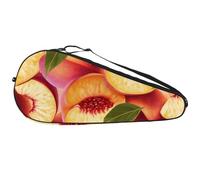 Durable Tennis Bag, Fresh Slices Peach Fruits Pattern Lightweight Tennis Racket Bag for Men Women Teens