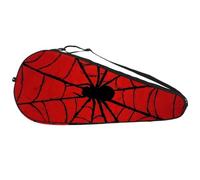 Durable Tennis Bag, Red Background with Black Spider Web Lightweight Tennis Racket Bag for Men Women Teens