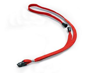 Durable Textile Lanyard 10 mm Red | Pack of 10 Necklaces | Includes Safety Release | Holds a Variety of Badges and Passes, 440 mm