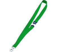 Durable Textile Lanyard 20 mm Green | Pack of 10 Necklaces | Includes Safety Release | Holds a Variety of Badges and Passes