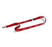 Durable Textile Lanyard Red with "VISITOR" Printed Directly Onto SurFace | Pack of 10 | Includes Safety Release | Holds a Variety of Badges and Passes,44 x 2 cm