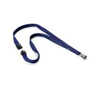 Durable Textile lanyard SOFT COLOUR midnight blue strap Badge holder Metal, Textile