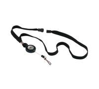 Durable Textile Lanyard with Badge Security Reel Black (Pack of 10) 8223/01