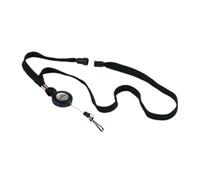 Durable Textile Lanyard with Badge Reel Black (Pack of 10) 8223/01