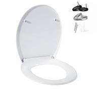 Durable Toilet Seat Soft Close, Quick Release Toilet Seats White, Universal Fit for Standard Oval Toilets, Easy Clean Slow Close Loo Seat, Upgraded Plastic, High Weight Capacity & Antibacterial