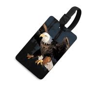 Durable TPU Luggage Tag with Information Card, Scratch-Resistant Travel Bag Tag, 3D Bald Eagle Suitcase Tags for Bags & Tools, Black-style, One Size, classic