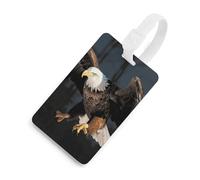 Durable TPU Luggage Tag with Information Card, Scratch-Resistant Travel Bag Tag, 3D Bald Eagle Suitcase Tags for Bags & Tools, White-style, One Size, classic