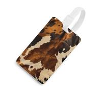 Durable TPU Luggage Tag with Information Card, Scratch-Resistant Travel Bag Tag, Abstract Cow Skin Suitcase Tags for Bags & Tools, White-style, One Size, classic