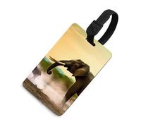 Durable TPU Luggage Tag with Information Card, Scratch-Resistant Travel Bag Tag, Africa Elephant Suitcase Tags for Bags & Tools, Black-style, One Size, classic
