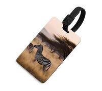 Durable TPU Luggage Tag with Information Card, Scratch-Resistant Travel Bag Tag, Africa Grassland Zebra Suitcase Tags for Bags & Tools, Black-style, One Size, classic