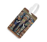 Durable TPU Luggage Tag with Information Card, Scratch-Resistant Travel Bag Tag, African Elephant Suitcase Tags for Bags & Tools, White-Style
