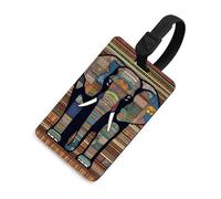 Durable TPU Luggage Tag with Information Card, Scratch-Resistant Travel Bag Tag, African Elephant Suitcase Tags for Bags & Tools, Black-Style