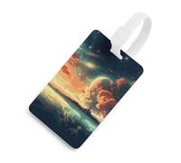 Durable TPU Luggage Tag with Information Card, Scratch-Resistant Travel Bag Tag, Anime Sky Suitcase Tags for Bags & Tools, White-style, One Size, classic