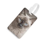 Durable TPU Luggage Tag with Information Card, Scratch-Resistant Travel Bag Tag, Beautiful Siamese Cat Suitcase Tags for Bags & Tools, White-style, One Size, classic