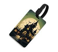 Durable TPU Luggage Tag with Information Card, Scratch-Resistant Travel Bag Tag, Black Haunted Mansion Suitcase Tags for Bags & Tools, Black-Style