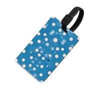 Durable TPU Luggage Tag with Information Card, Scratch-Resistant Travel Bag Tag, Blue Polka Dot Pattern Suitcase Tags for Bags & Tools, Black-style, One Size, classic