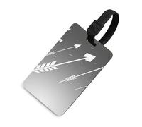 Durable TPU Luggage Tag with Information Card, Scratch-Resistant Travel Bag Tag, Cartoon White Arrow Suitcase Tags for Bags & Tools, Black-Style