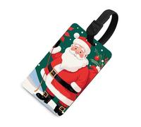 Durable TPU Luggage Tag with Information Card, Scratch-Resistant Travel Bag Tag, Christmas Santa Clauss Suitcase Tags for Bags & Tools, Black-style, One Size, classic
