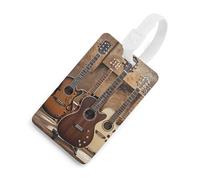 Durable TPU Luggage Tag with Information Card, Scratch-Resistant Travel Bag Tag, Collection Guitar Suitcase Tags for Bags & Tools, White-style, One Size, classic