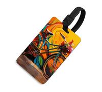 Durable TPU Luggage Tag with Information Card, Scratch-Resistant Travel Bag Tag, Colorful Bicycle Suitcase Tags for Bags & Tools, Black-Style