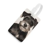 Durable TPU Luggage Tag with Information Card, Scratch-Resistant Travel Bag Tag, Cute Schnauzer Suitcase Tags for Bags & Tools, White-Style