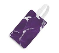 Durable TPU Luggage Tag with Information Card, Scratch-Resistant Travel Bag Tag, Dark Purple Texture Suitcase Tags for Bags & Tools, White-Style
