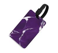 Durable TPU Luggage Tag with Information Card, Scratch-Resistant Travel Bag Tag, Dark Purple Texture Suitcase Tags for Bags & Tools, Black-Style