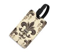 Durable TPU Luggage Tag with Information Card, Scratch-Resistant Travel Bag Tag, Fleur-de-Lis and Coat Arms Knight Suitcase Tags for Bags & Tools, Black-Style