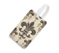Durable TPU Luggage Tag with Information Card, Scratch-Resistant Travel Bag Tag, Fleur-de-Lis and Coat Arms Knight Suitcase Tags for Bags & Tools, White-Style