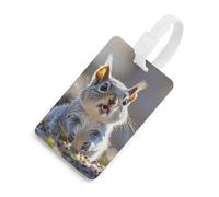 Durable TPU Luggage Tag with Information Card, Scratch-Resistant Travel Bag Tag, Funny Cute Squirrel Suitcase Tags for Bags & Tools, White-style, One Size, classic